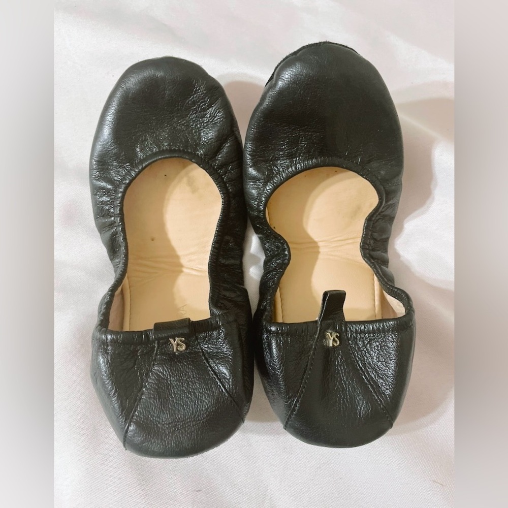 Yosi Samra leather wrap ballet shoes Sz 8